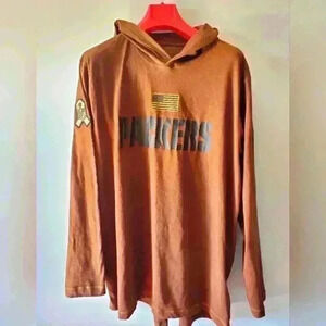 Men's Nike Brown Green Bay Packers Salute  To Service Lightweight hoodie. XL